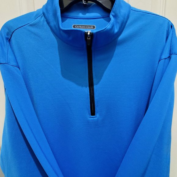 CYPRESS CLUB Performance Golf Quarter Zip Long Sleeve Pullover Shirt Jacket, Lg - Picture 2 of 8